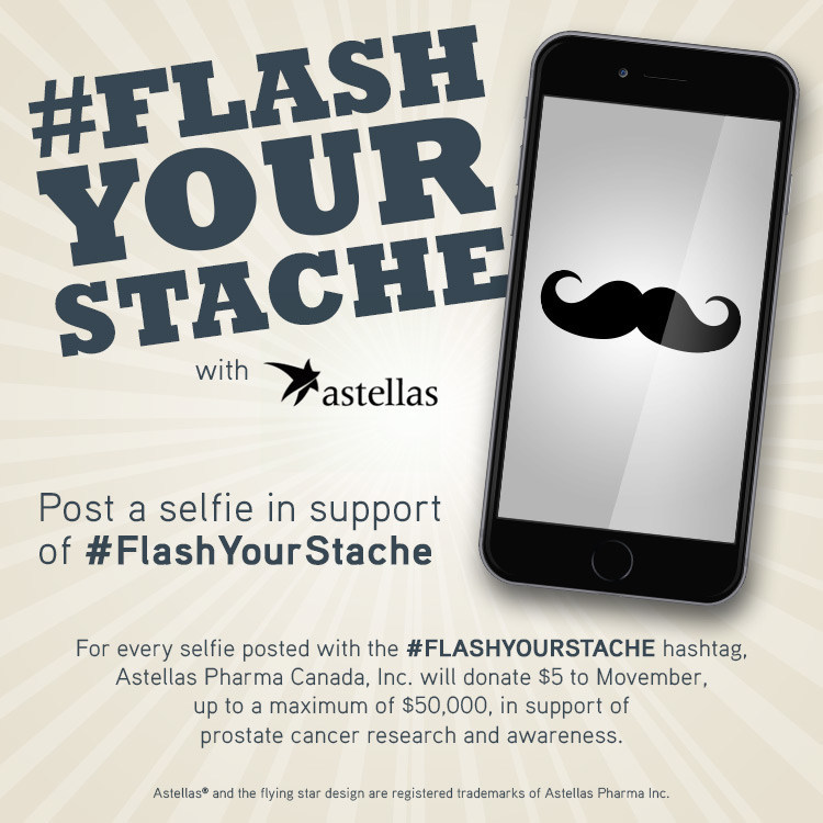 #FlashYourStache (CNW Group/Astellas Pharma Inc.)