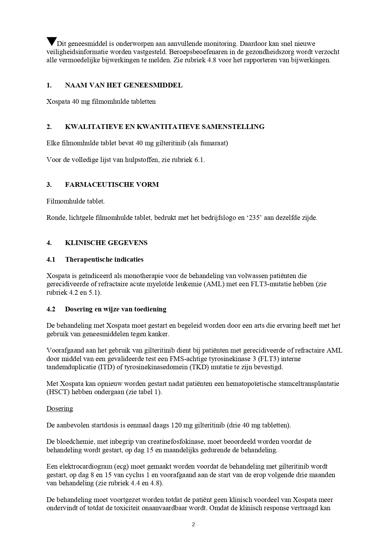 SmPC XOSPATA ™ gilteritinib