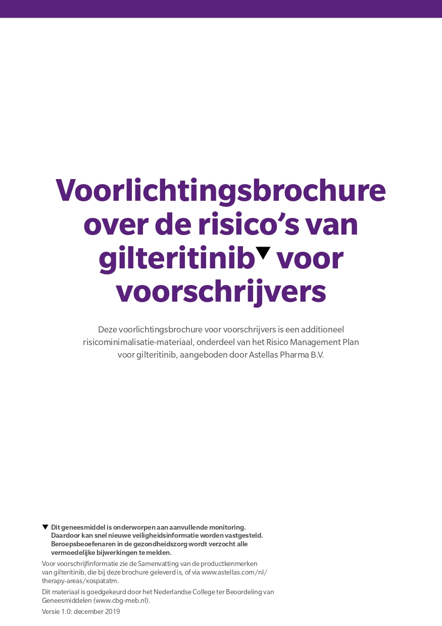 XOSPATA ™ gilteritinib voorlichtingsbrochure voor voorschrijvers