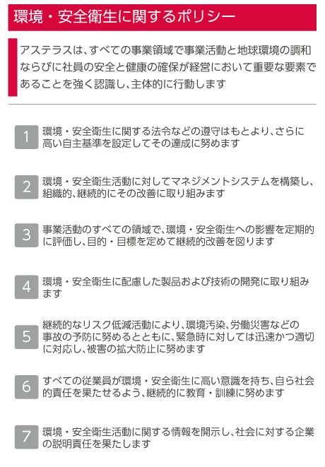 環境・安全衛生に関するポリシー