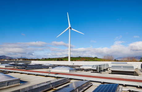 Solar panels on the plant’s ARK Building roof